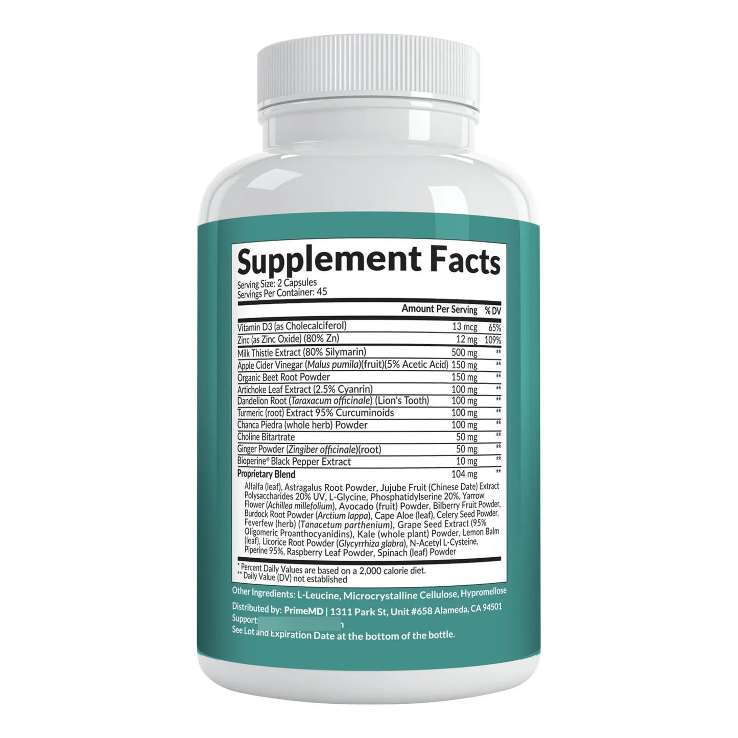 Suplemento Hepatico 32 En 1 Con Cardo Mariano Y Alcachofa Para Desintoxicacion Y Reparacion