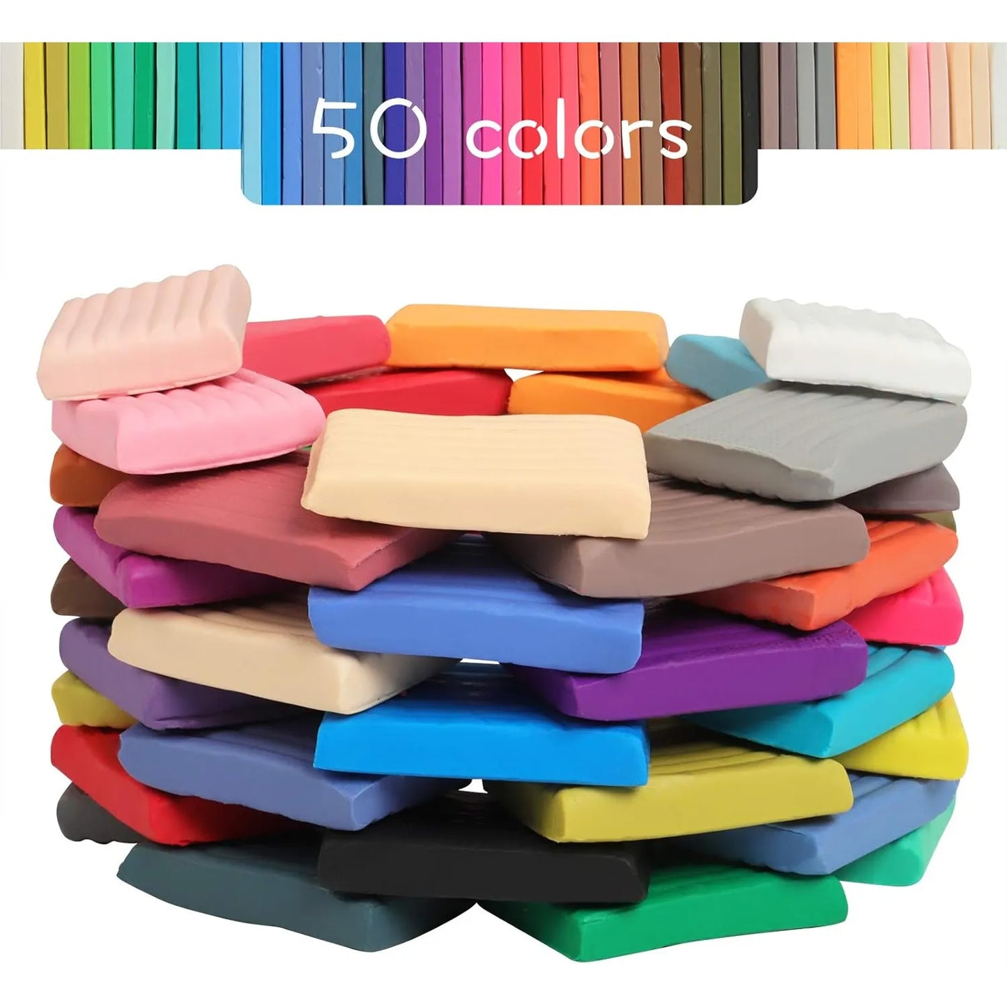 Kit Arcilla Polimerica 50 Colores Con Herramientas Ideal Para Niños Y Artistas