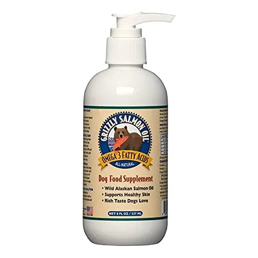 Aceite De Salmón Para Perros Grizzly Pet Products 8 Onzas Con Bomba Dosificadora