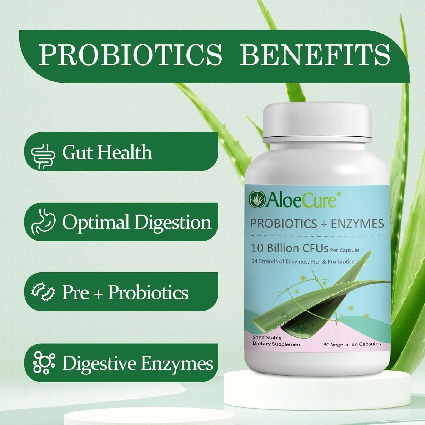 Probióticos 10 Mil Millones UFC Mujer Con Enzimas Prebióticos Aloe Vera