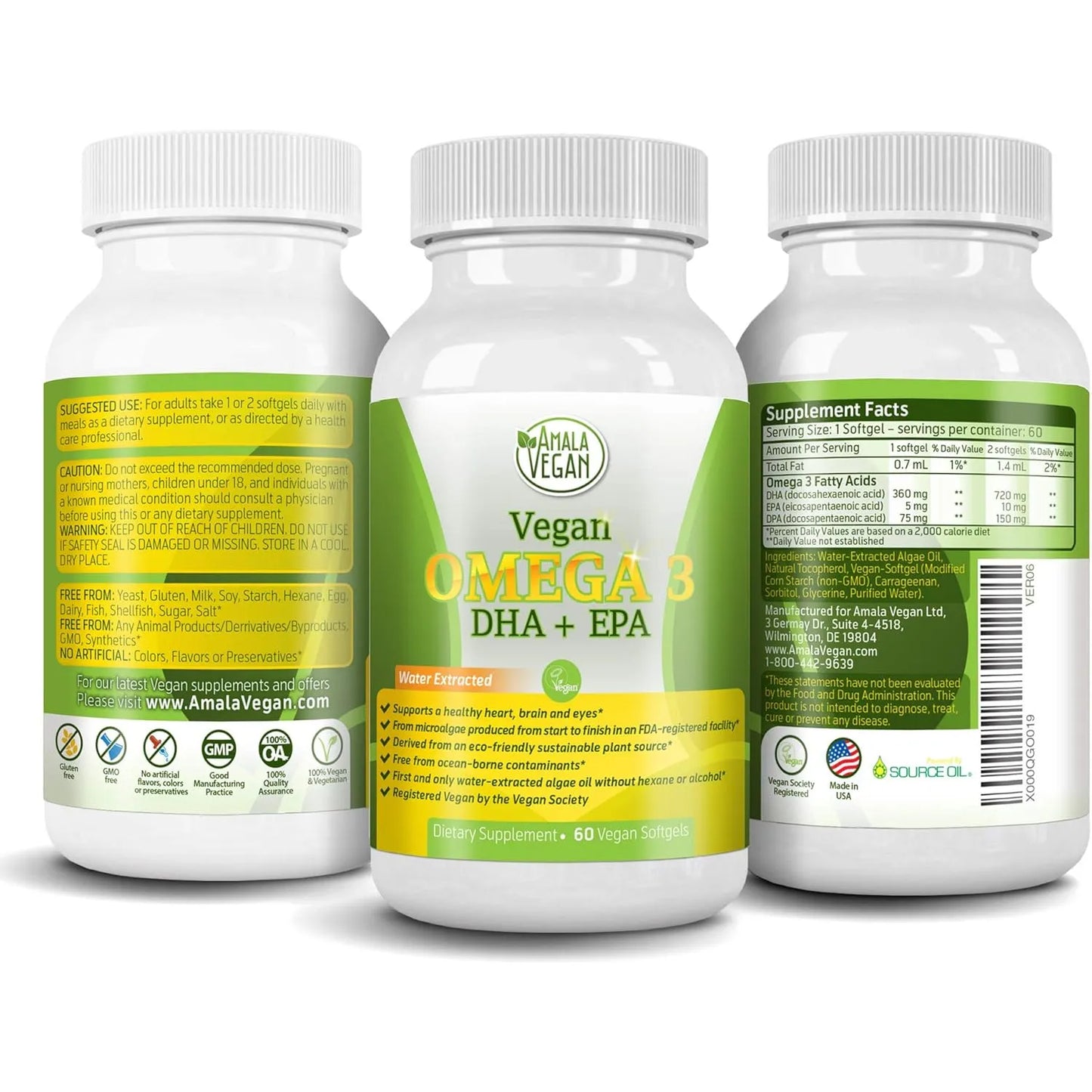 Capsulas Omega 3 Vegano De Liberacion Prolongada Con DHA Y EPA