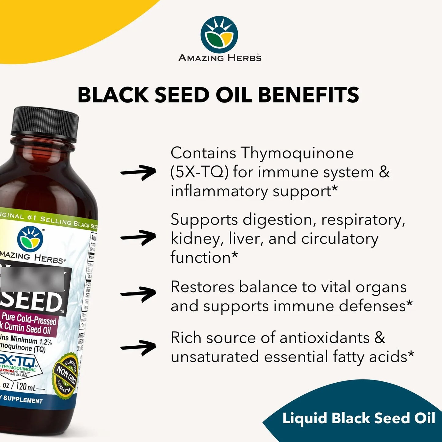 Aceite De Semilla Negra Prensado En Frío Nigella Sativa 120ml Salud Digestiva E Inmunológica