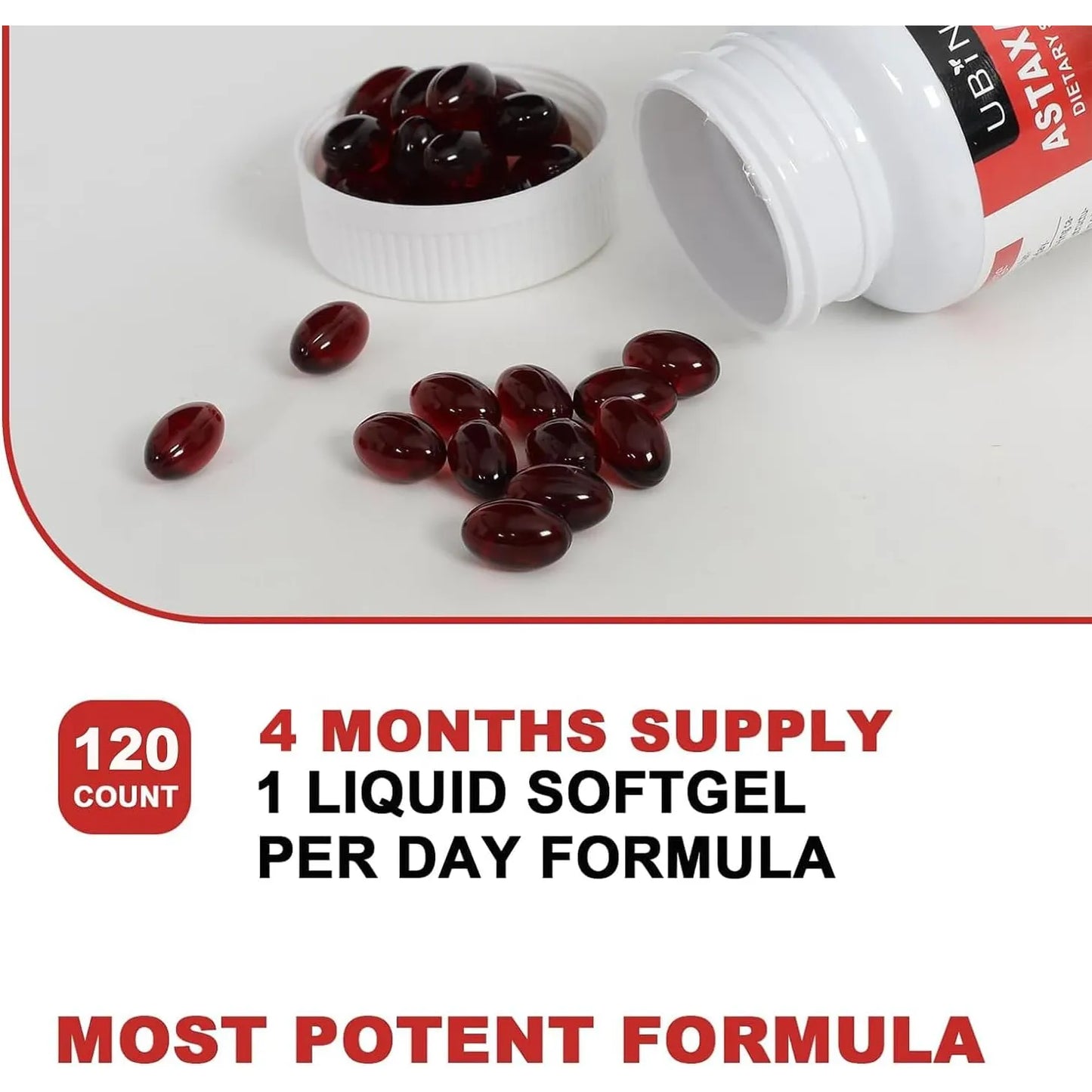 Cápsulas Blandas De Astaxantina Premium 12 Mg 120 Porciones Antioxidante Puro