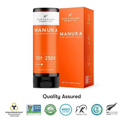 Miel De Manuka Pura UMF 10 MGO 250 Botella 17.6 Oz Importada De Nueva Zelanda