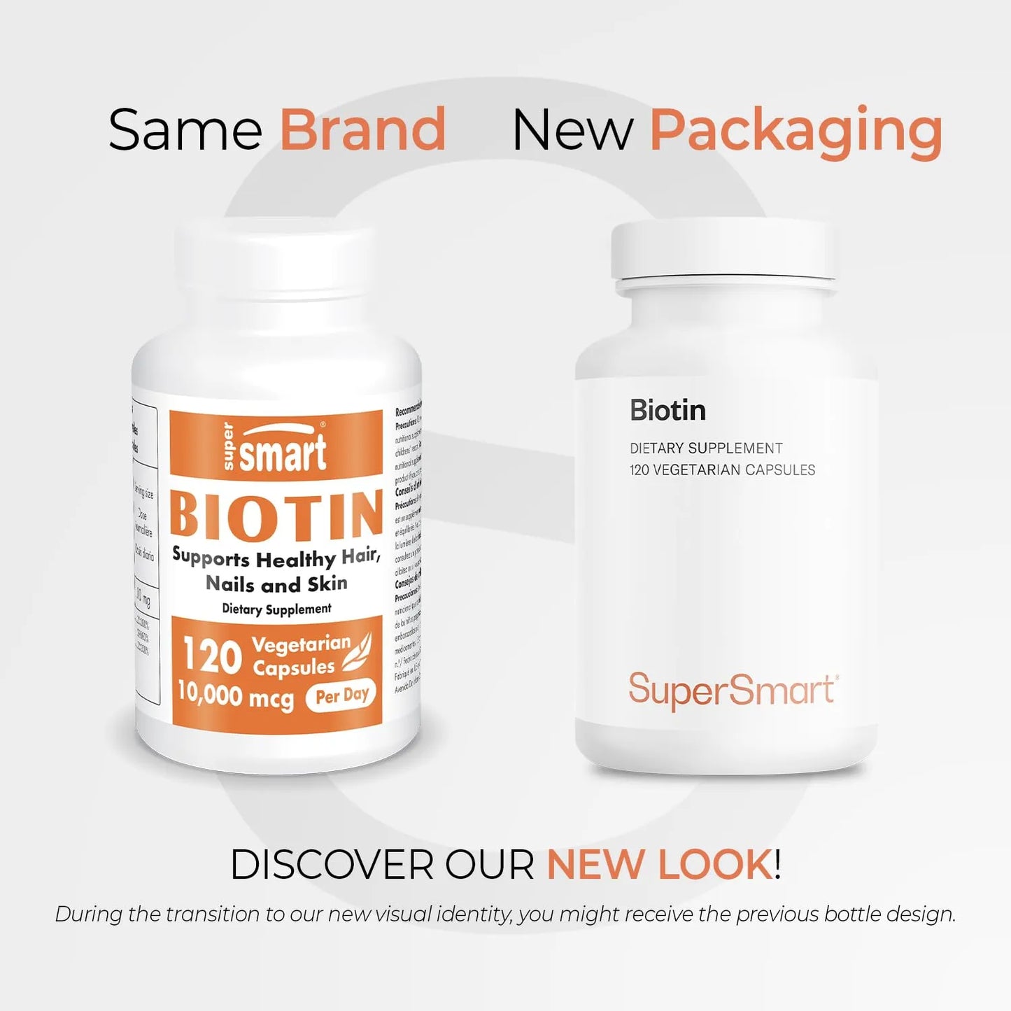 Biotina 10000 Mcg Cabello Piel Uñas Fuerte Vegano 120 Cápsulas
