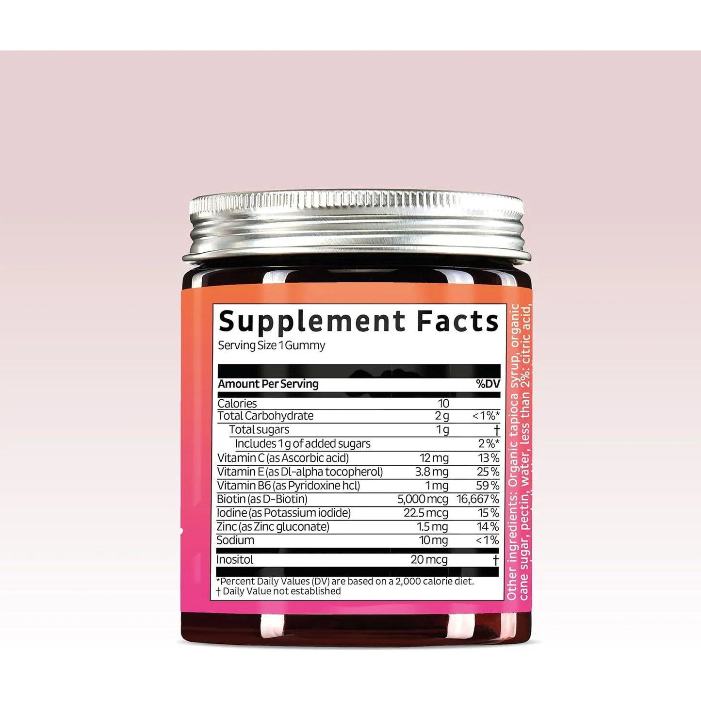 Gomitas De Biotina 5000 Mcg Cabello Fuerte Piel Radiante Uñas Sanas Vegano