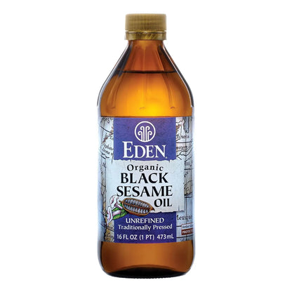 Aceite De Sesamo Negro Organico 100 Puro Sin Refinar Botella Vidrio 16 Oz