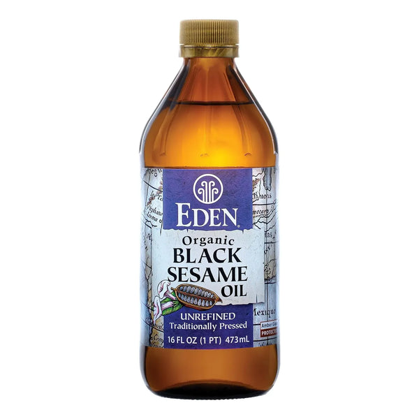 Aceite De Sesamo Negro Organico 100 Puro Sin Refinar Botella Vidrio 16 Oz