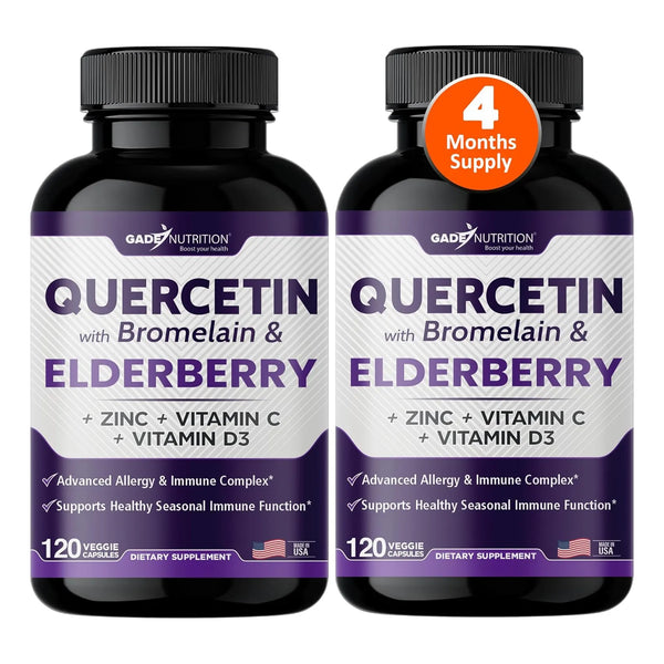 Quercetina 500 Mg Con Vitamina C Zinc Y D3 Suplemento Inmunologico 4 Meses