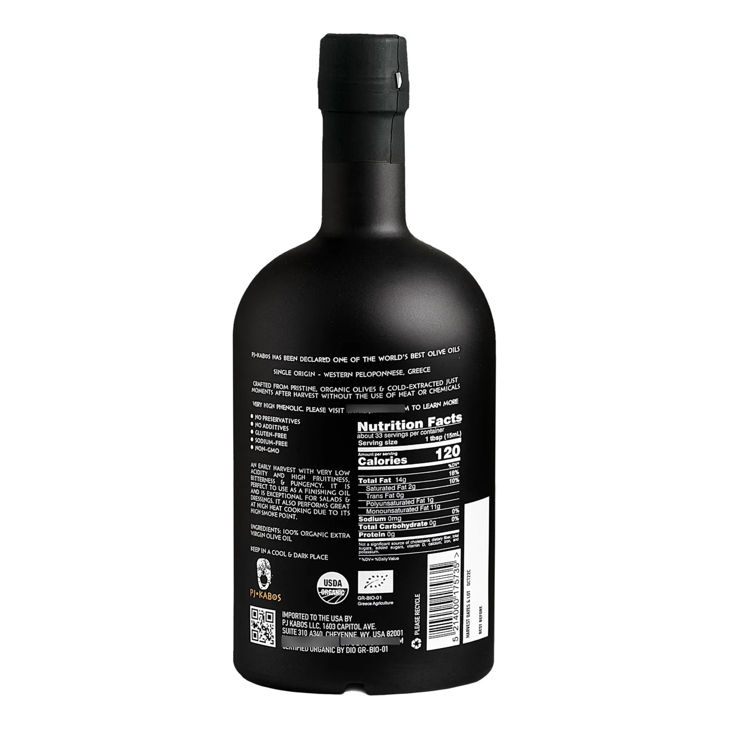 Aceite De Oliva Virgen Orgánico Griego Intenso 500 Ml Medalla Oro 2022