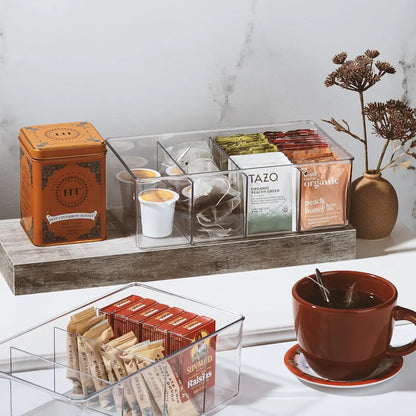 Contenedores Sorbus Con Divisores Organiza Especias Té Y Más Pack De 4