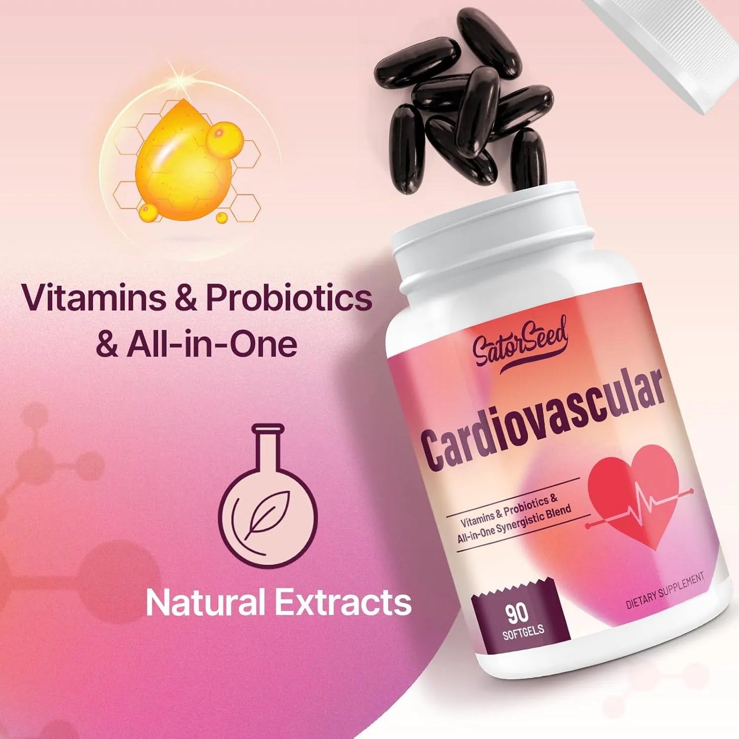 Capsulas Blandas 3000 Mg Vitaminas Probioticos Omega 3 Coq10 Mezcla Sinergica Todo En Uno 90 Unidades