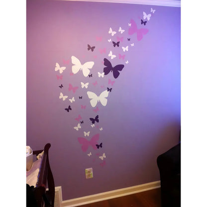 Mariposas Tatuajes De Pared Niñas Pegatinas Decorativas Coloridas Y Reutilizables