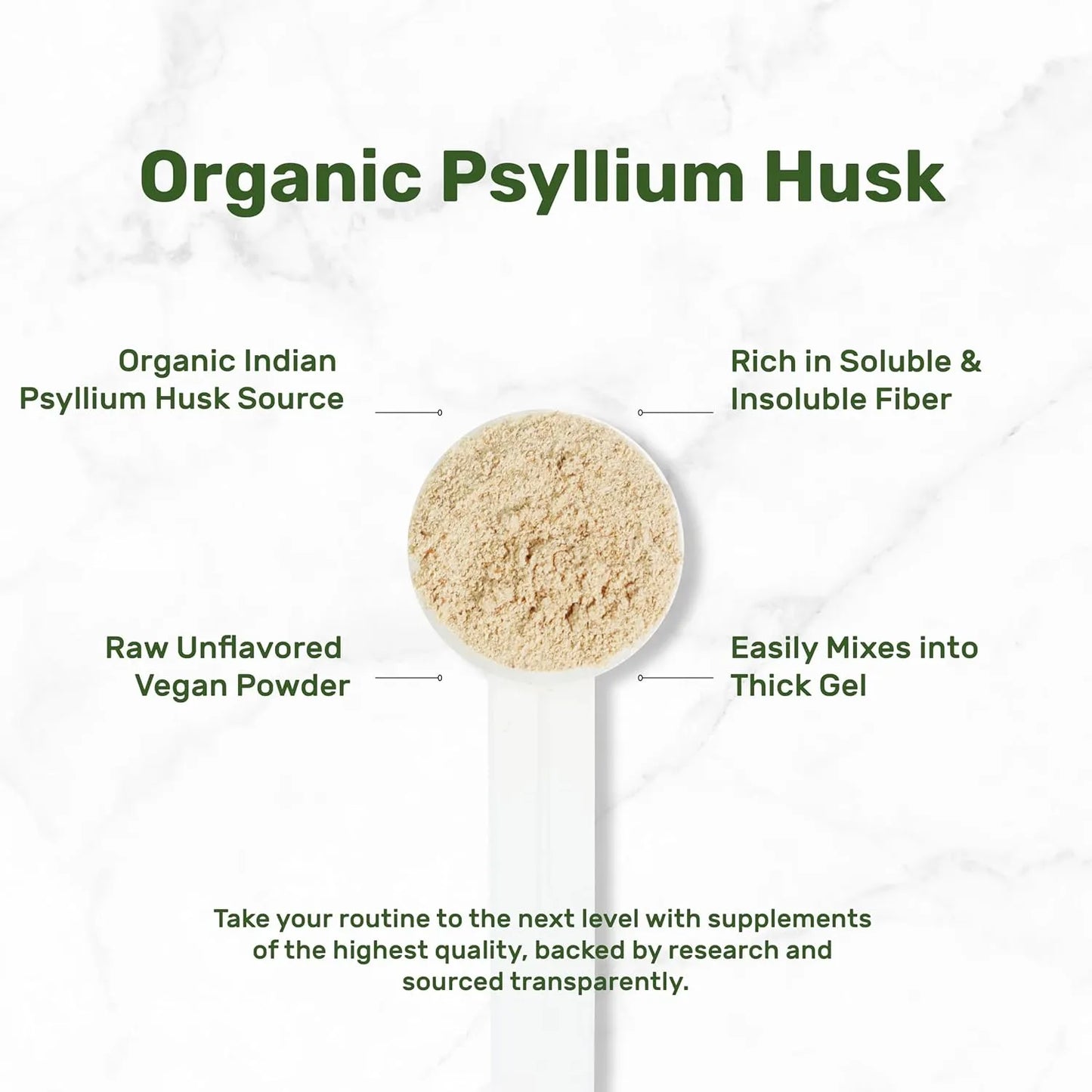 Polvo Organico De Cascara De Psyllium 9000 Mg Fibra Soluble Para Digestión Y Salud Intestinal