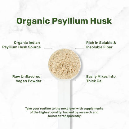 Polvo Organico De Cascara De Psyllium 9000 Mg Fibra Soluble Para Digestión Y Salud Intestinal
