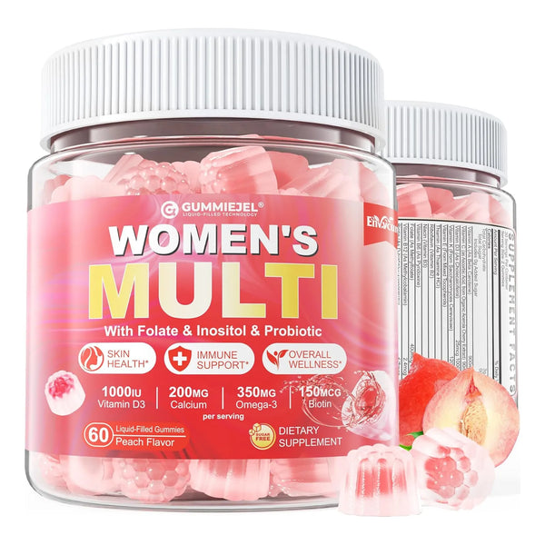 Gomitas Multivitaminicas Sin Azucar Con Omega3 Para Mujer Piel Cabello Uñas