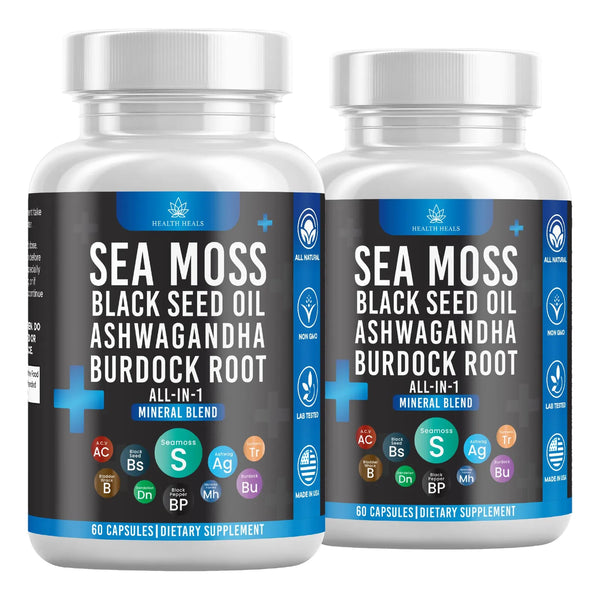 Capsulas Moss Del Mar Aceite Semilla Negra Ashwagandha Bladderwrack 10 En 1 Salud Integral