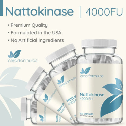 Nattokinase 4000 Fu 200 Capsulas Enzima Natural Soporte Cardiovascular