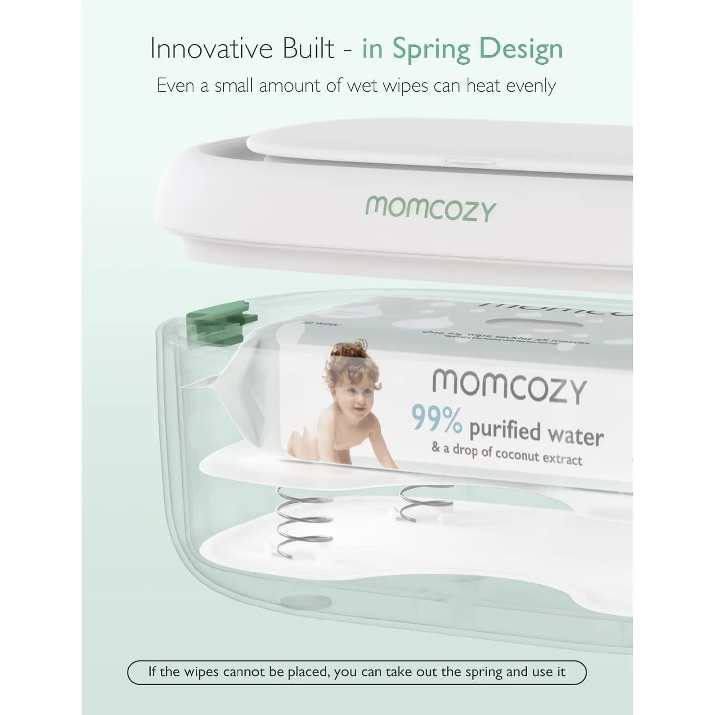 Calentador De Toallitas Bebé Momcozy Dispensador Gran Capacidad 4 Temperaturas