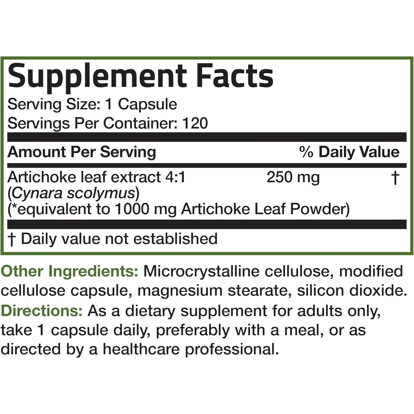 Extracto De Hoja De Alcachofa Extra Fuerte Bronson 120 Cápsulas Digestión Y Hígado Saludable