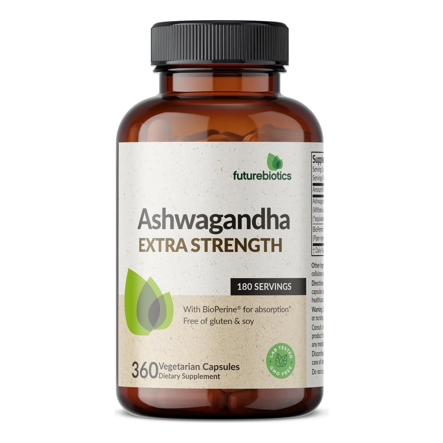 Ashwagandha Extra Fuerte Soporte Estrés Estado Ánimo 360 Cápsulas Vegetarianas Con BioPerine