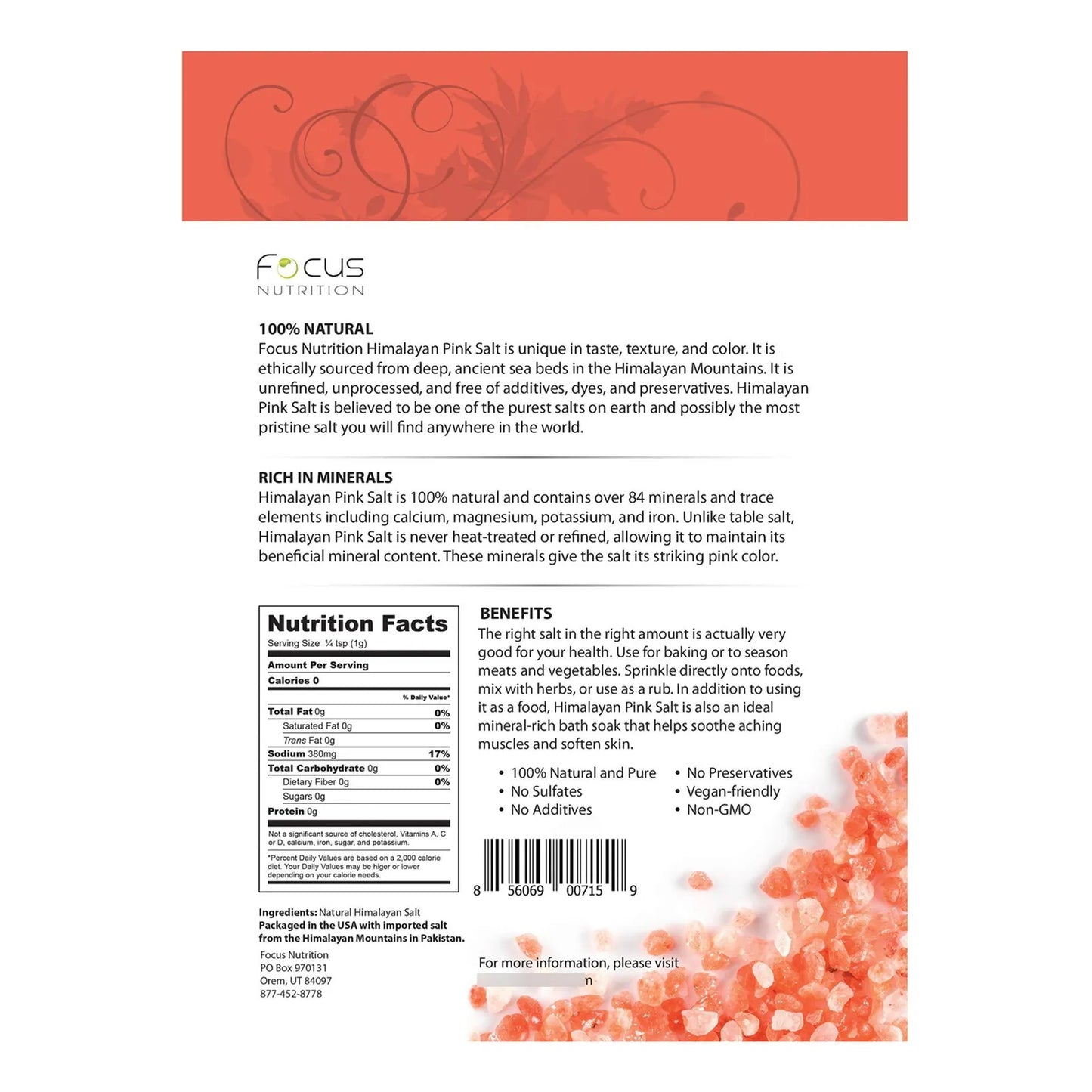 Sal Rosa Del Himalaya Grano Fino 100 Natural Bolsa Resellable 2 Libras Beneficios Saludables