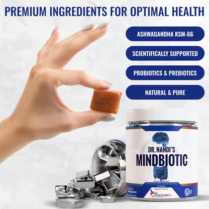 MindBiotic Suplemento Salud Cerebral Probióticos Prebióticos Ashwagandha KSM66 60 Cápsulas