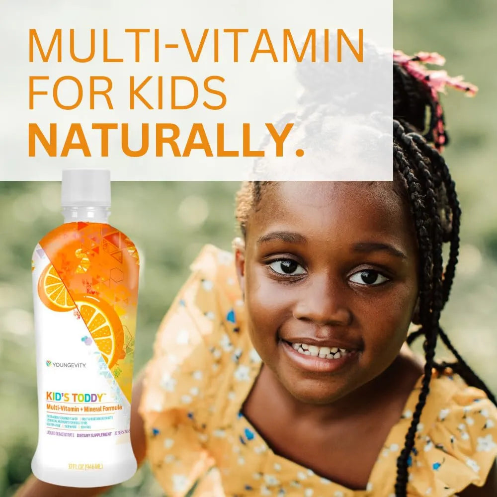 Kids Toddy Mega Multivitaminico Infantil 14 Vitaminas 10 Minerales Sabor Naranja 32 Oz