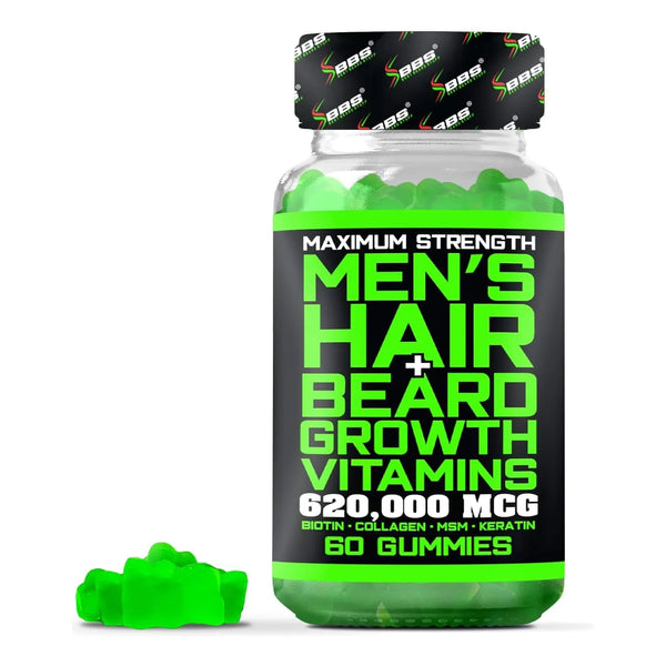 Vitaminas Para Barba Y Cabello Hombres Máxima Fuerza 620000 Mcg Biotina Colágeno MSM Queratina