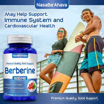 Berberina 500 Mg Suplemento Herbal Apoyo Metabólico Y Inmunológico