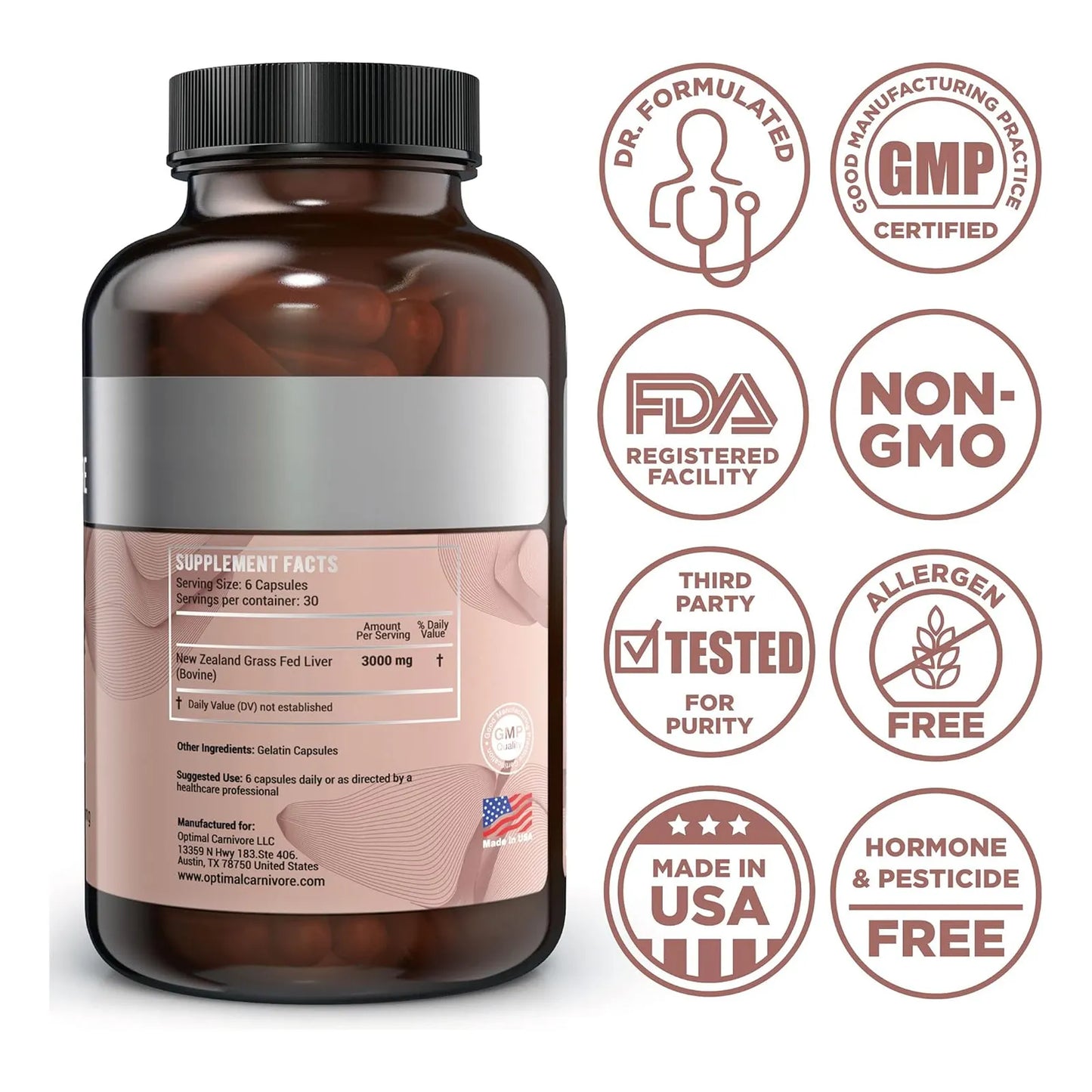 Capsulas De Higado Deshidratado De Res Alimentada Con Pasto Superalimento Nutritivo