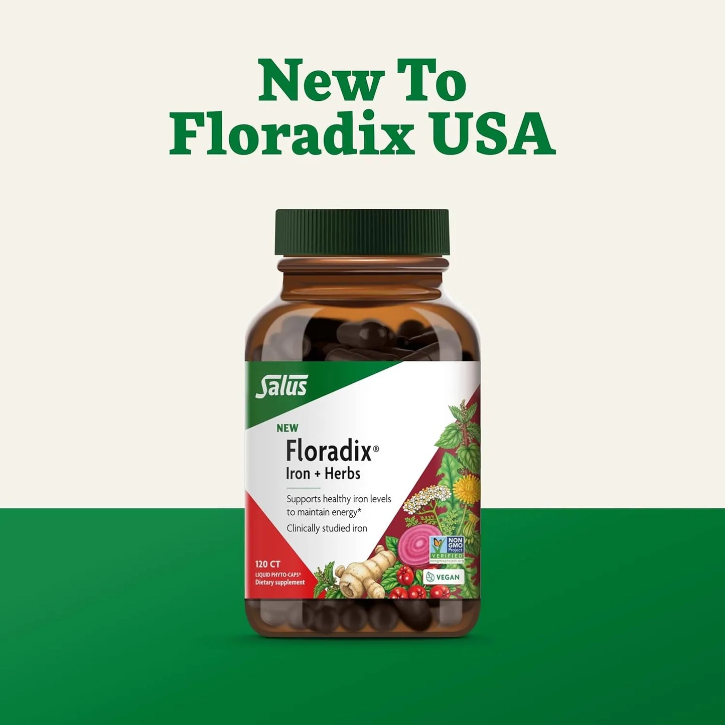 Floradix Hierro Y Hierbas 120 Capsulas Suplemento Energético Vegano