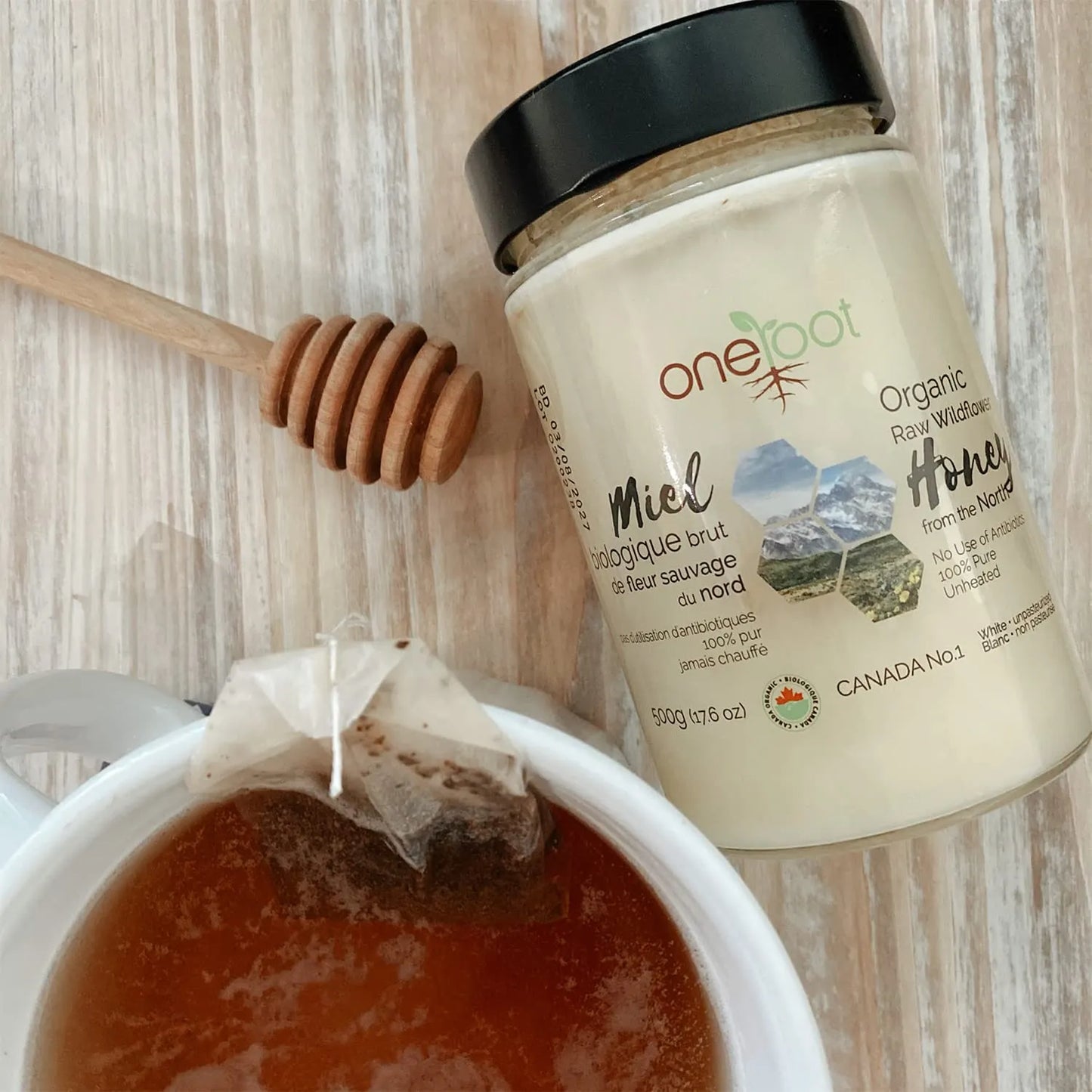 Miel De Flores Silvestres Cruda Orgánica 500g Edulcorante Natural Canadá