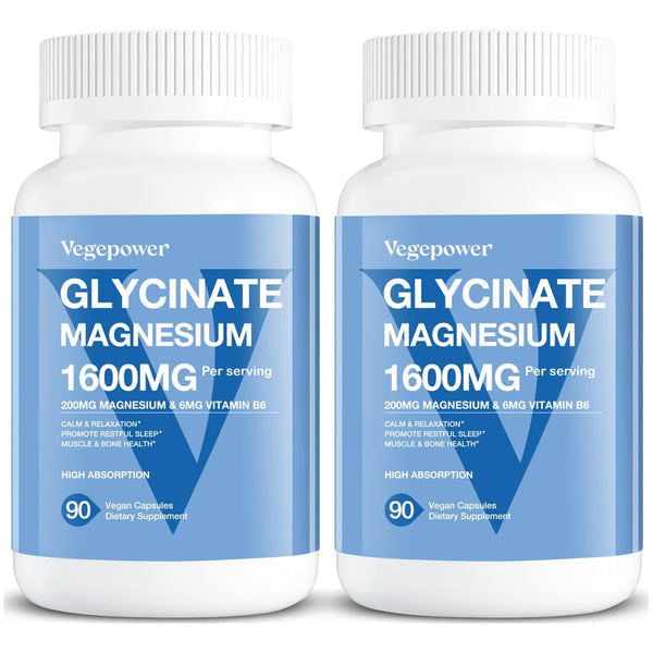 Glicinato De Magnesio 1600 Mg Con Vitamina B6 Zinc Y D3 Suplemento Para Dormir Y Salud Muscular