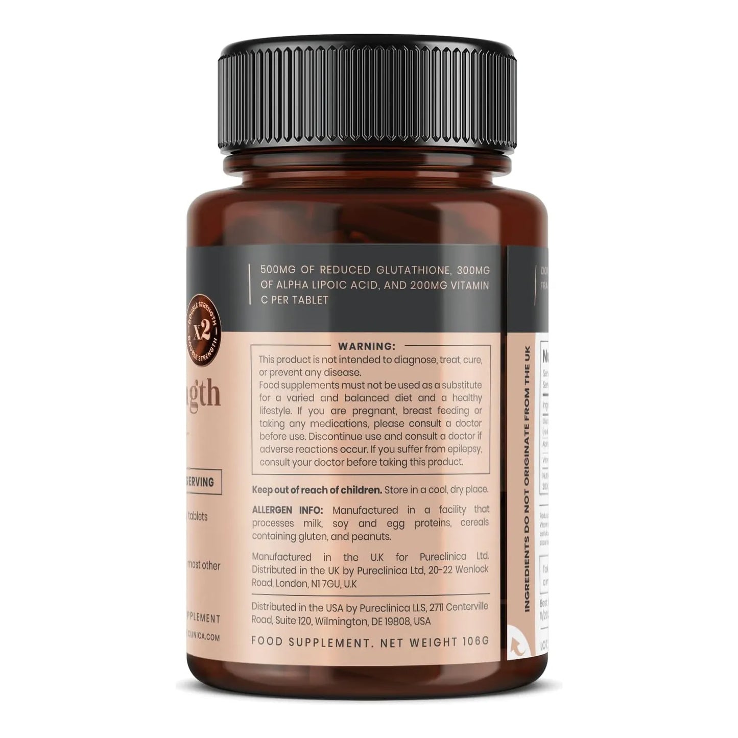 Glutatión 1000 Mg 240 Tabletas 500 Mg Glutatión 300 Mg Ácido