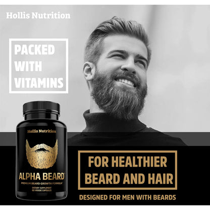 Alpha Beard Growth Vitamins Biotina 10000mcg Suplemento Crecimiento Barba 60 Capsulas