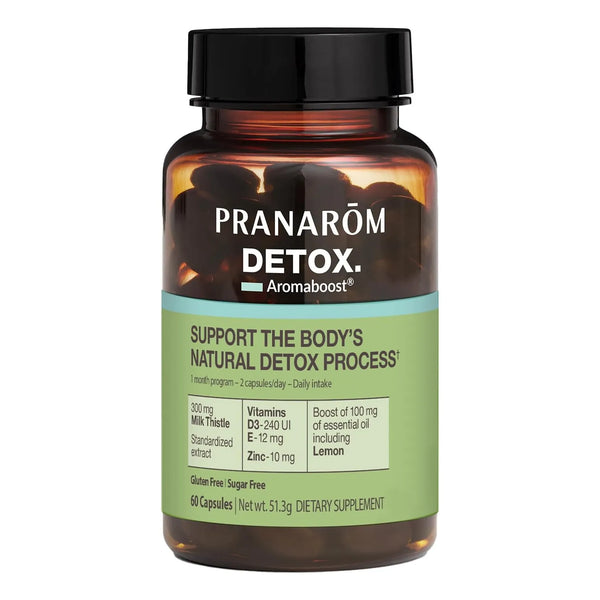 Aromaboost Detox Herbales Suplemento Desintoxicante Con Cardo Mariano Y Vitaminas 60 Cápsulas