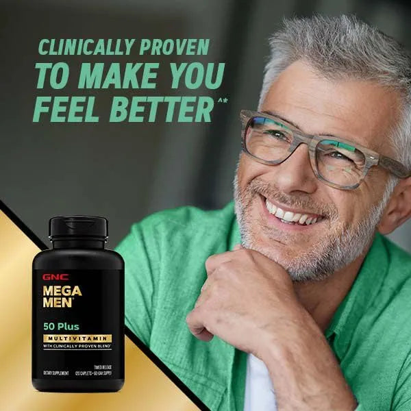 Mega Men 50 Plus Multivitaminas Salud Corazón Y Próstata 60 Cápsulas