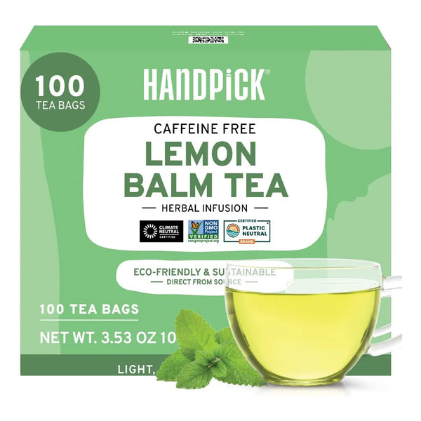 Bolsas De Té De Bálsamo De Limón Handpick 100 Unidades Sabores Cítricos Sin Cafeína