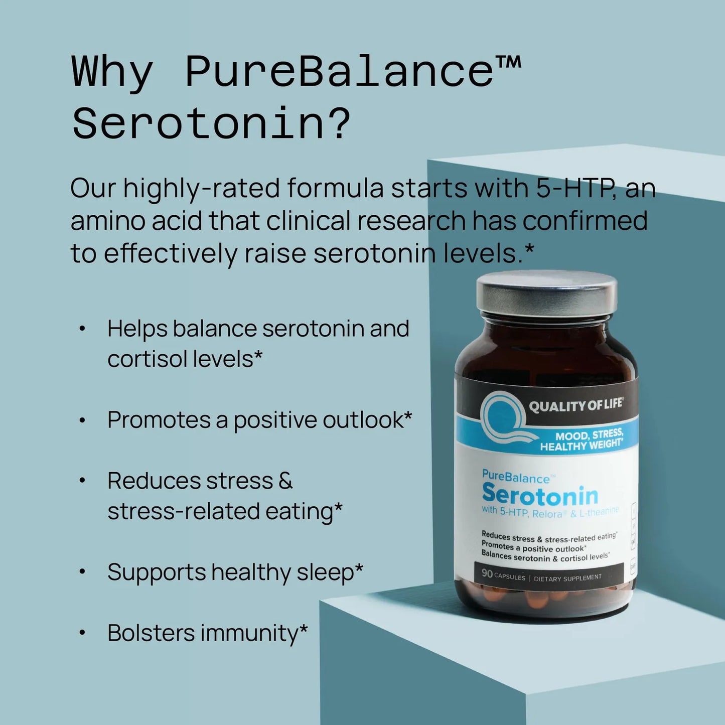 Suplemento 5 HTP Con Relora Y Rhodiola 90 Capsulas Aumenta Serotonina Naturalmente