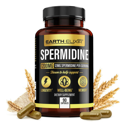 Espermidina Pura 1200 Mg 90 Capsulas Extracto Germen Trigo Vegano