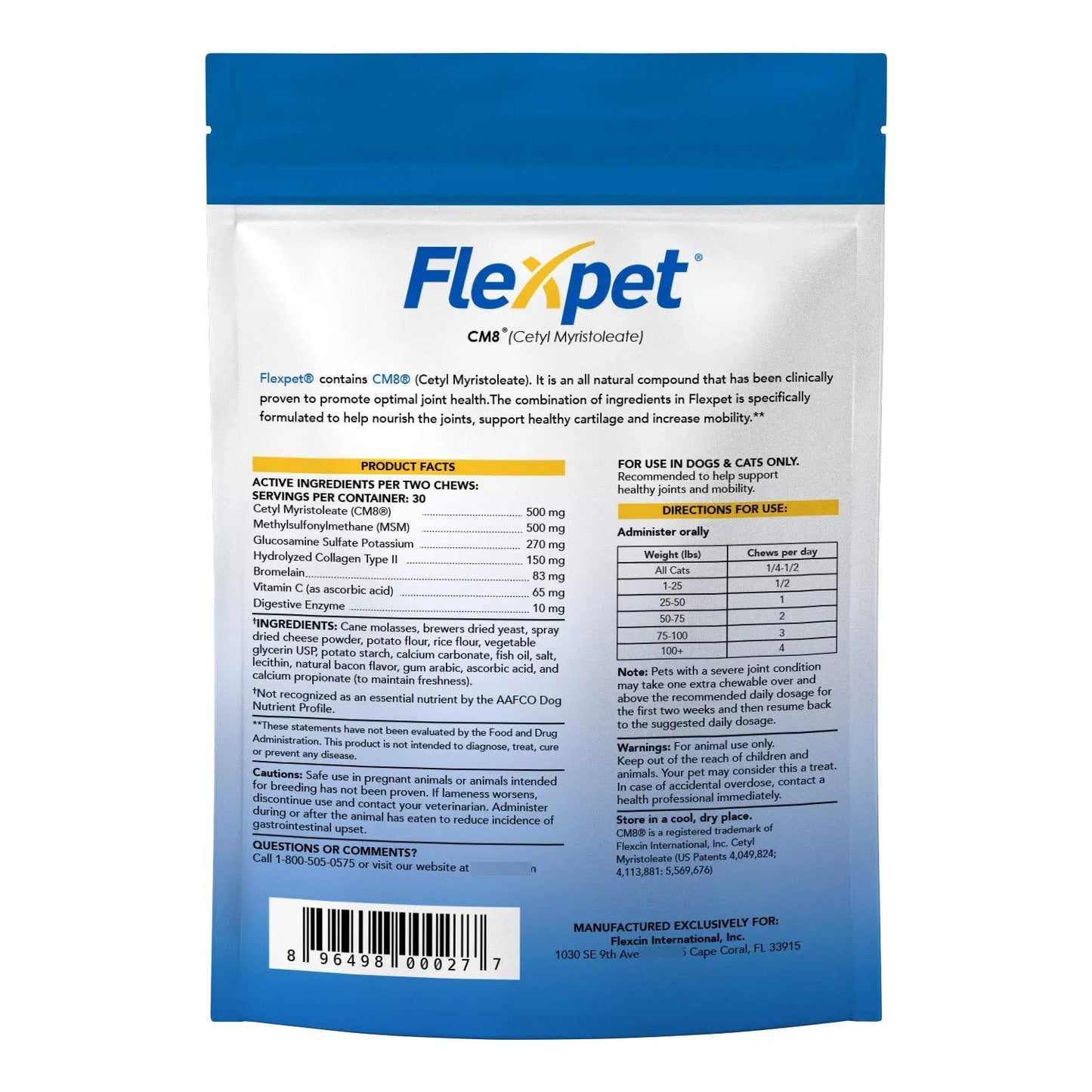 Masticables Suaves Para Perros Con Glucosamina Y Miristoleato CM8 Alivio Articular Natural