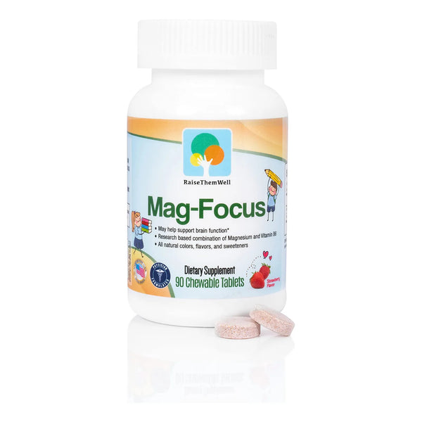 Tabletas Masticables De Magnesio Con Sabor A Fresa Natural Para Niños 90 Unidades