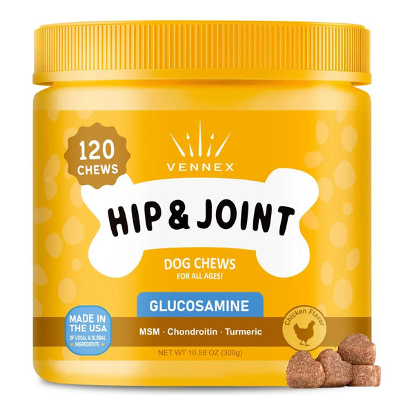 Suplemento Articulaciones Perros Glucosamina Condroitina Alivio Dolor 120 Masticables Sabor Pollo