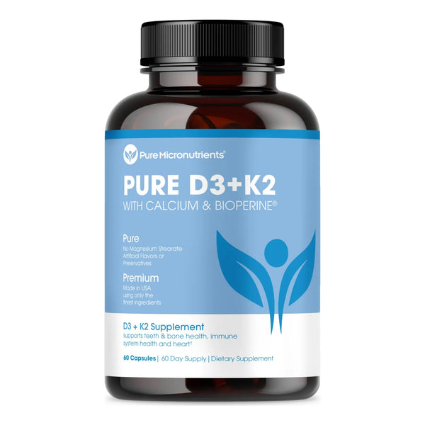 Vitamina D3 K2 100 Mcg 5000 Iu Con Calcio Y Bioperina 60 Capsulas