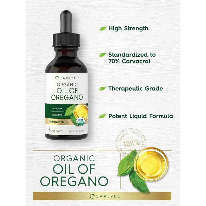 Aceite Orgánico De Orégano Carlyle 2 Onzas Vegano Y Sin Gluten Para Tu Bienestar - Imagen 5