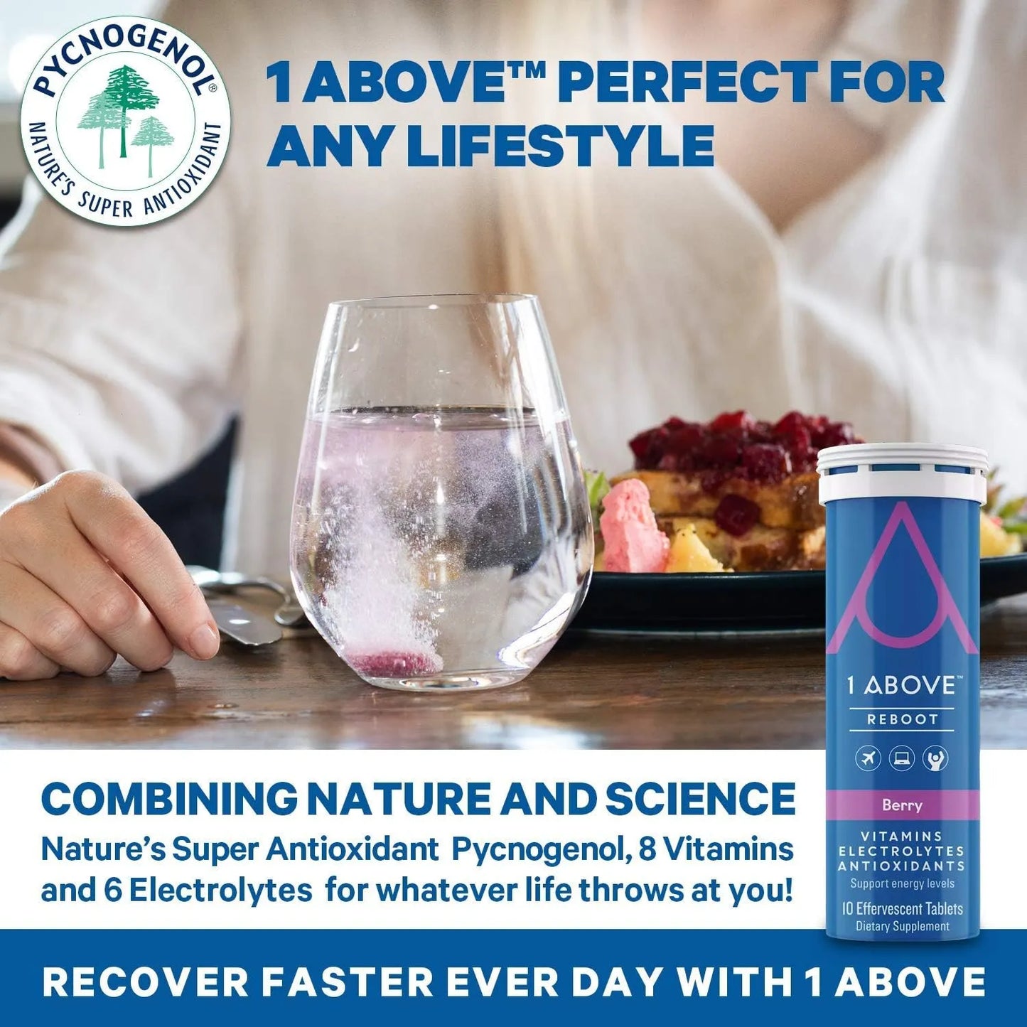 Tabletas Efervescentes Anti Jet Lag Multivitamínico Sabor Bayas Con Pycnogenol