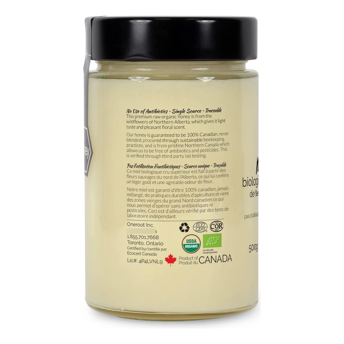 Miel De Flores Silvestres Cruda Orgánica 500g Edulcorante Natural Canadá