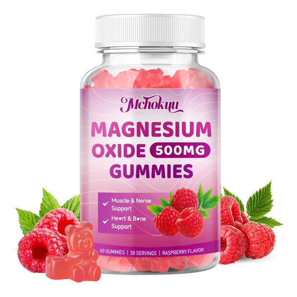 Gomitas Masticables De Óxido De Magnesio 500 Mg Sabor Frambuesa 60 Unidades