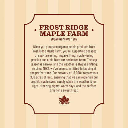 Jarabe De Arce Orgánico Grado A Oscuro Robust Frost Ridge Maple Farm Medio Galón